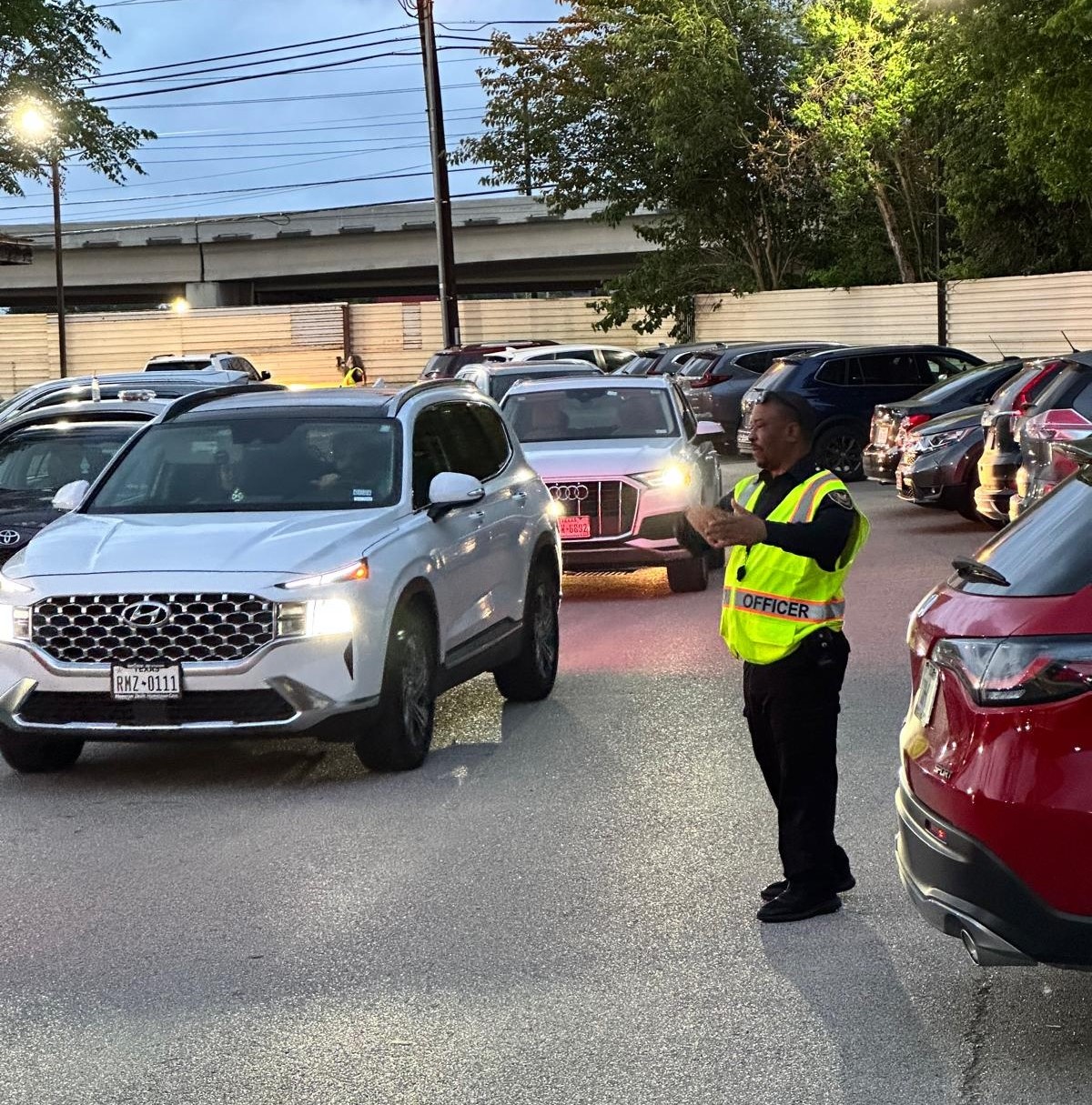 Event security officers providing crowd control